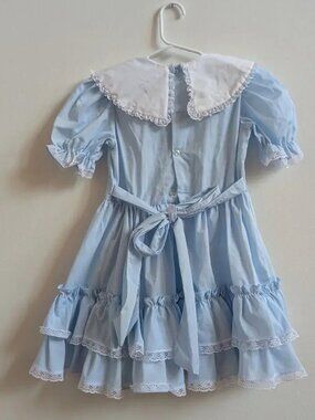 Ann Dress 6 Girls Light Pastel Blue Ruffle Frills